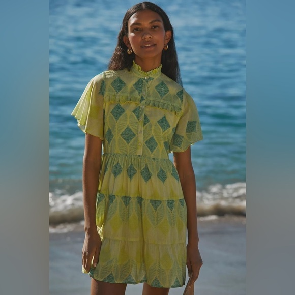 NWT Ro's Garden Vibeka Ruffle Mini Dress - Picture 2 of 4